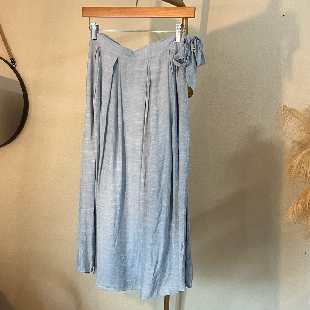 En Creme Light Blue A-Line Skirt